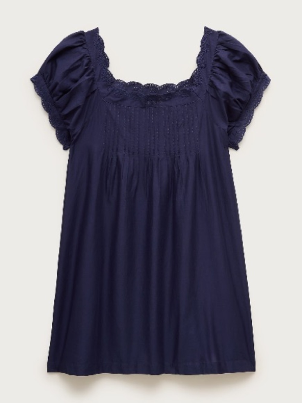 NWT J. Crew Navy Lace-Trim Square-Neck Tunic Coverup